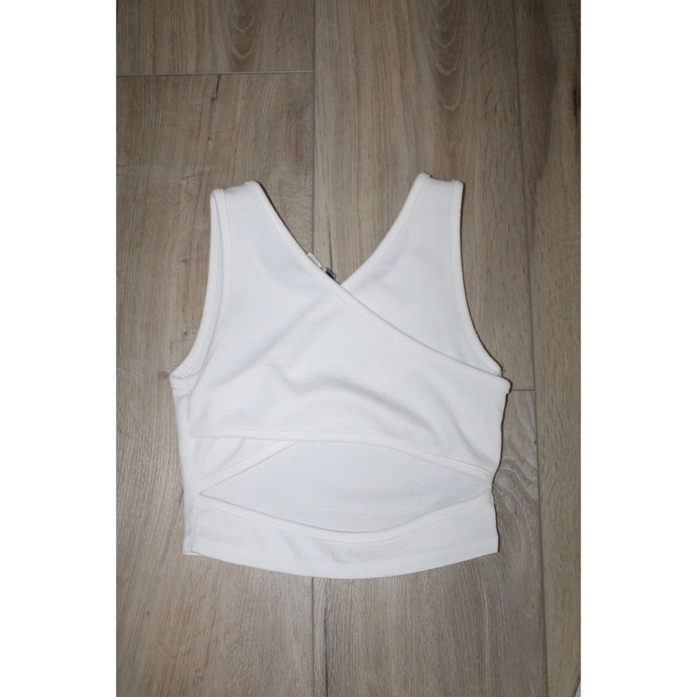 White Ribbed Tank Crop Top - Unbranded - Picture 4 of 7